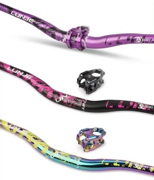 Lunje Alüminyum 31.8 780 mm Riser Mtb Gidon Bisiklet Gidonu Bukalemun Pembe - 5