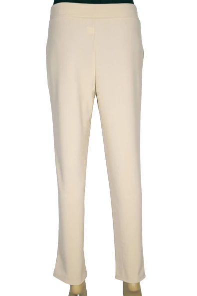 Eray Kadın Hande Krep Kumaş Astarsız Lastikli Bej Pantolon - 4