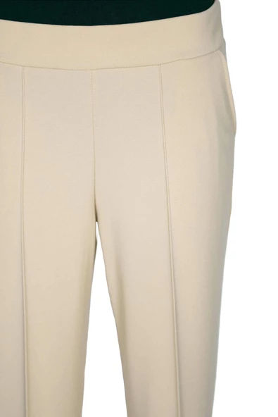 Eray Kadın Hande Krep Kumaş Astarsız Lastikli Bej Pantolon - 3