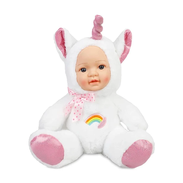 Gerçek Yüzlü Unicorn Peluş Bebek 35 Cm.