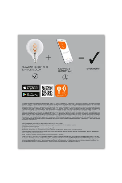 LEDVANCE SMART LED WIFI GLOBE FLAMENT 4.5W - 4