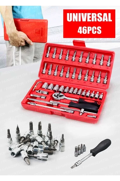 50 Parça Mini Lokma Takımı Otomatik Cırcırlı 1/4" Wrench Set Yüksek Kalite Kombinasyon Alet Seti - Resim 4