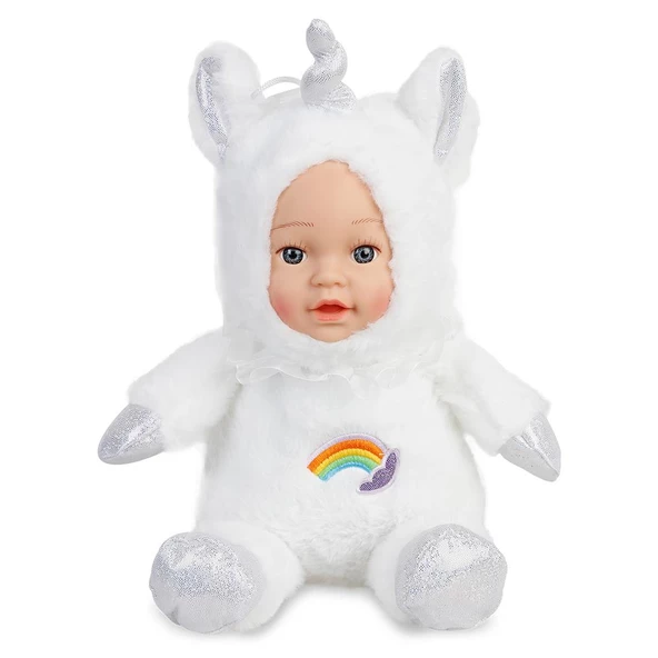 Gerçek Yüzlü Unicorn Peluş Bebek 25 Cm.