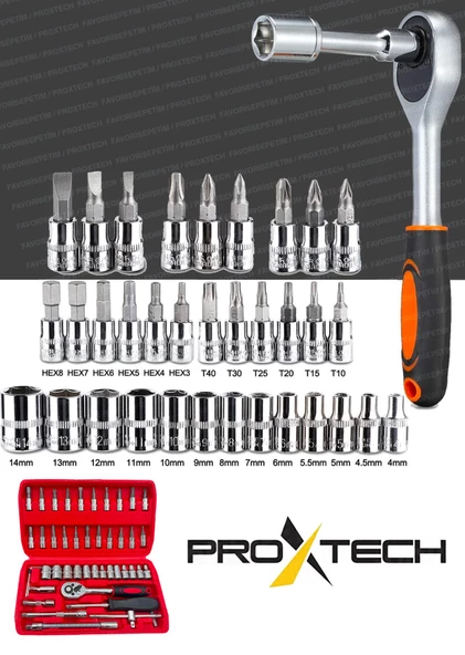 49 Parça Mini Lokma Takımı Otomatik Cırcırlı 1/4"  Pense Kargaburun Yankeski Kombinasyon Alet Seti - 4