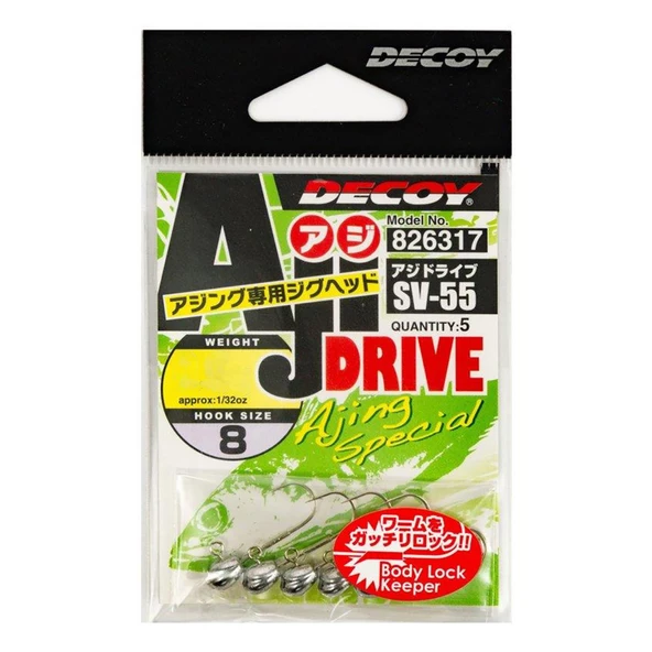 Decoy SV-55 Aji Drive LRF Jig Head  8 no / 1.5 gr / 5 Adet