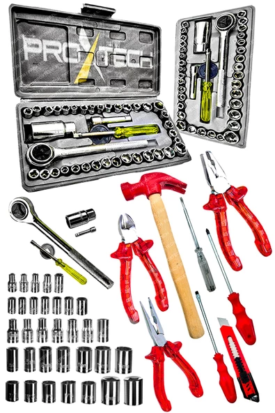 Çok Fonksiyonlu 48 Parça Krom Çelik Cırcırlı Lokma Pense,Yankeski,Tornavida Kontrol Kalemi Ful Paket ürün görseli