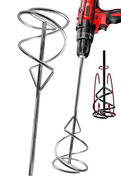 Çok Fonksiyonlu  Matkaplarda Kullanmak için Altıgen Uçlu Boya,Harç,Alçı,Yem Karıştırıcı |100x425| ürün görseli