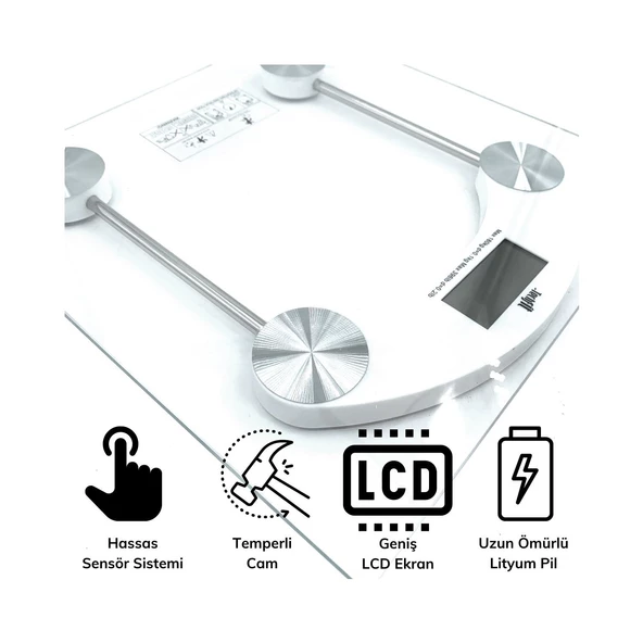Techfit TF-1052 Dijital Cam Baskül Kare Tartı - 2
