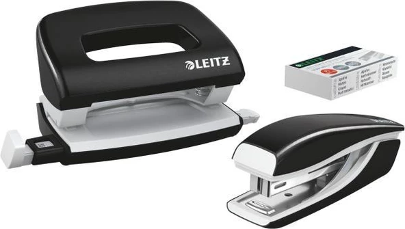 Leitz NeXXt WOW Mini Zımba ve Delgeç Seti - Siyah - L-5561