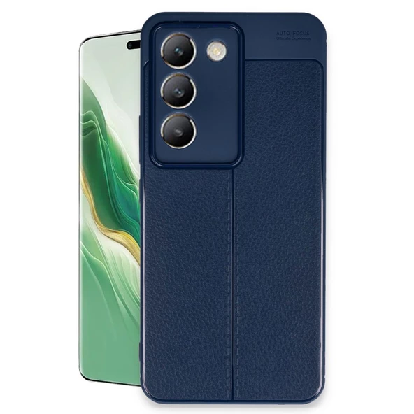 Vivo V30 Lite 4G Kılıf Auto Focus Deri Desen Silikon Arka Kapak - 2