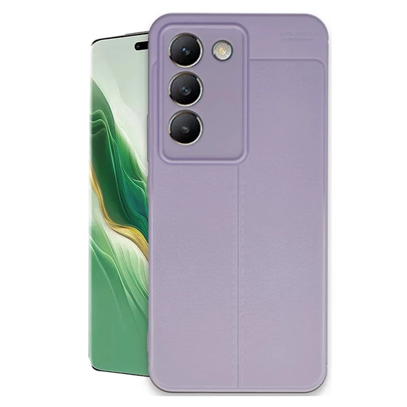 Vivo V30 Lite 4G Kılıf Auto Focus Deri Desen Silikon Arka Kapak - 6