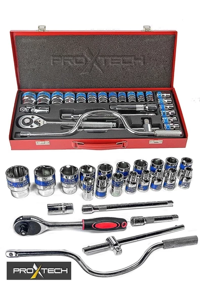 Profesyonel Metal Kutulu 24 adet/takım Cırcır Kollu Aracı Set Oto Mekanik Lokma Set - 1