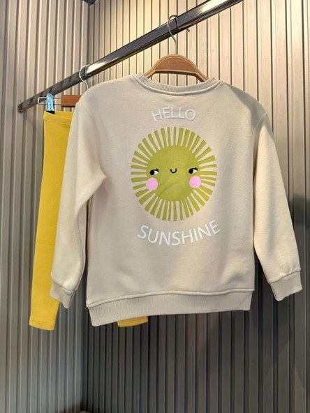 Güneş Baskılı Sweatshirt Alt 2'li Takım - 3
