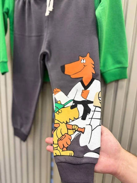 MEET THE CREW Baskılı Sweatshirt Alt 2'li Takım - 4