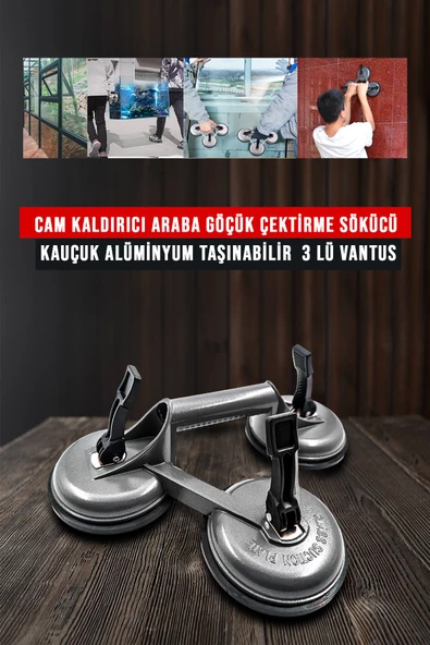 Premium Yüksek Kalite Cam Fayans Kaldırma Metal Alüminyum 3lü Cam Fayans Taşıma Vantuz - Resim 2