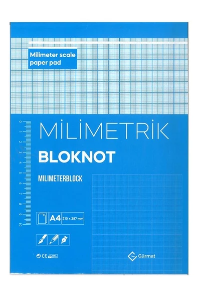 A4 Milimetrik Defter Mavi Bloknot 30 Yaprak 1 Adet Çizim Meslek Liseleri Meslek Yüksek Okulu Moda Tasarım - 3