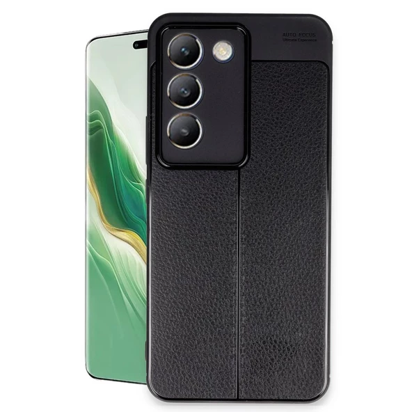 Vivo V30 Lite 4G Kılıf Auto Focus Deri Desen Silikon Arka Kapak - 8