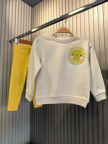 Güneş Baskılı Sweatshirt Alt 2'li Takım - 2