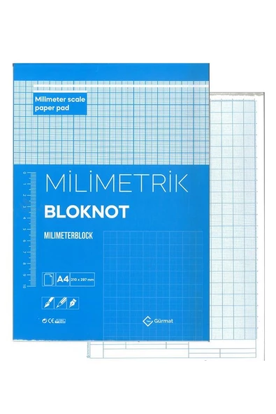 A4 Milimetrik Defter Mavi Bloknot 30 Yaprak 1 Adet Çizim Meslek Liseleri Meslek Yüksek Okulu Moda Tasarım