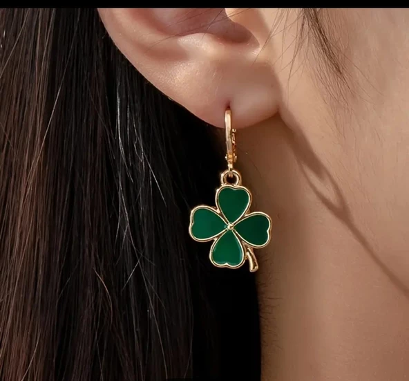 Dört Yapraklı Yonca Küpe - 3