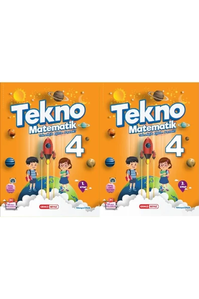 Kırmızı Beyaz Yayınları 4. Sınıf Tekno Matematik 4 (1 .Dönem) ve 2.Dönem Kitap Seti (2 Kitap)