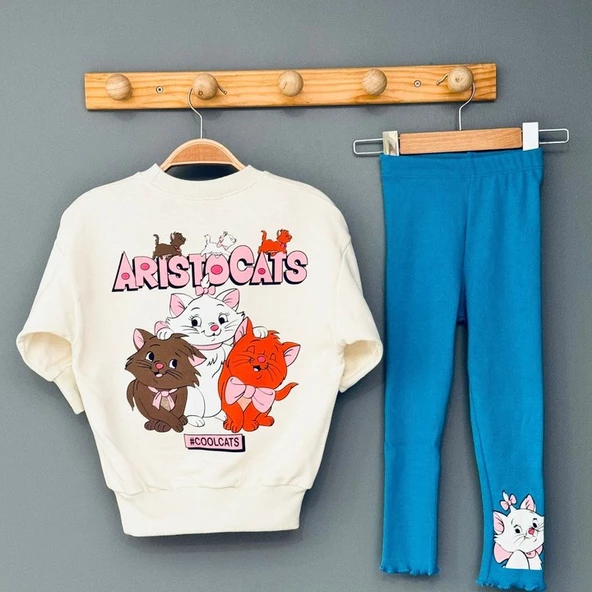 Kedi Baskılı Switşört Alt 2'li Takım - 4