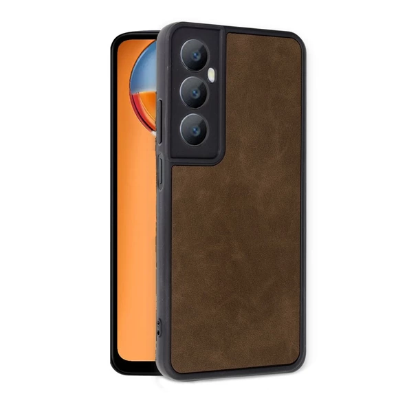 Realme C65 Kılıf Aras Seri Deri Kapak - Resim 11