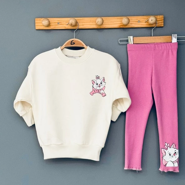 Kedi Baskılı Switşört Alt 2'li Takım - 3