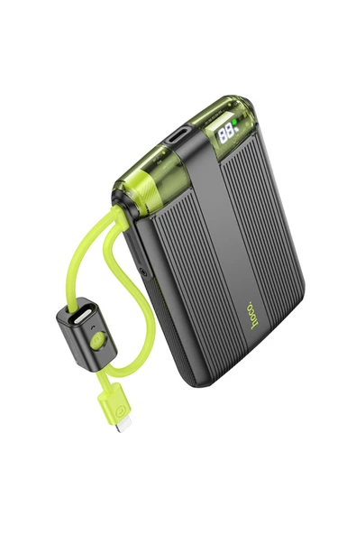 Hoco J127 Dijital Göstergeli Dual Kablolu 20W Hızlı Şarj Destekli 10.000 mAh PD Mini Powerbank - 2