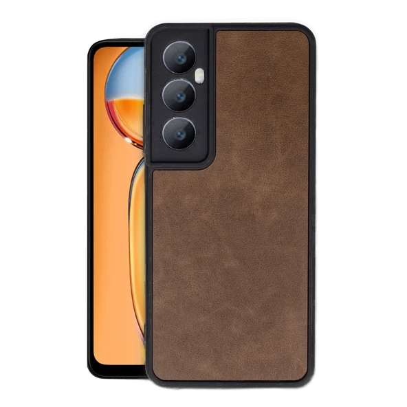Realme C65 Kılıf Aras Seri Deri Kapak - Resim 10