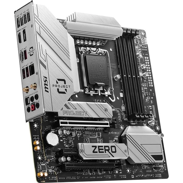 MSI B760M PROJECT ZERO WIFI-6E DDR5  HDMI-DP PCIE 4.0 1700P MATX - Resim 5