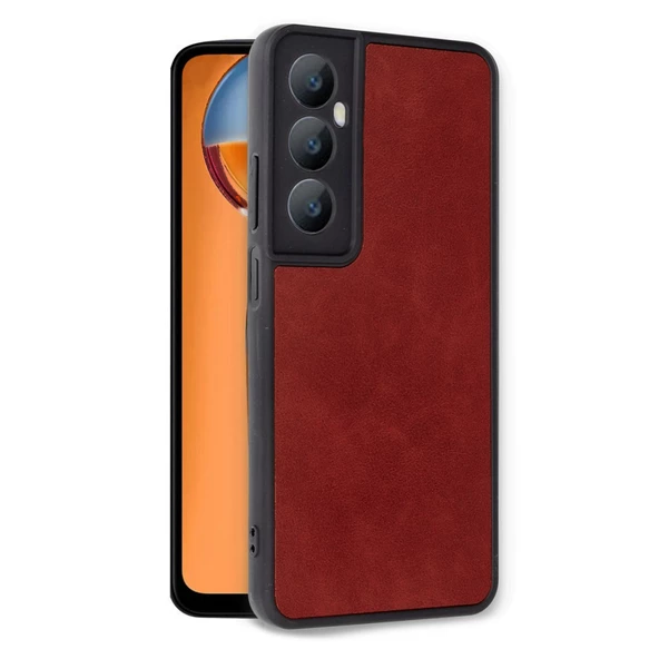 Realme C65 Kılıf Aras Seri Deri Kapak - Resim 5