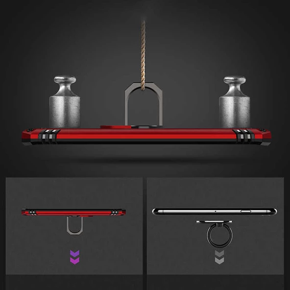 Samsung Galaxy S20 Plus Kılıf Vega Tank Sert Yüzüklü Standlı Zırh Koruma Kapak - 5