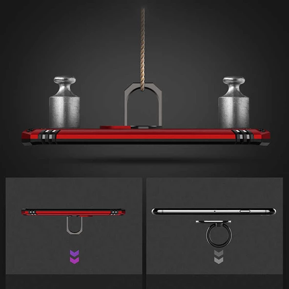 Samsung Galaxy S20 Kılıf Vega Tank Sert Yüzüklü Standlı Zırh Koruma Kapak - Resim 4