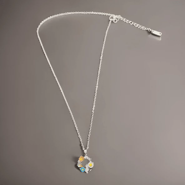 Baharın Canlılığı ile Antialerjik 316L Gümüş Renkli Çiçek Model Zarif Çelik Kadın Kolye ürün görseli 1