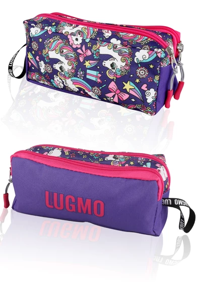 Lugmo Unicorn 3 Lü İlkokul Çanta Seti  Kız Çocuk Çantası Astarlı Pedli Mor - 7