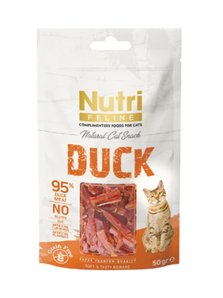 Nutri Feline 50Gr %100 Doğal Etten Natural Cat Snack Ördek Etli Atıştırmalık 12Adet Kedi Ödülü