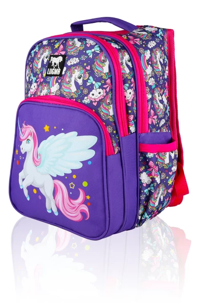 Lugmo Unicorn 3 Lü İlkokul Çanta Seti  Kız Çocuk Çantası Astarlı Pedli Mor - 4