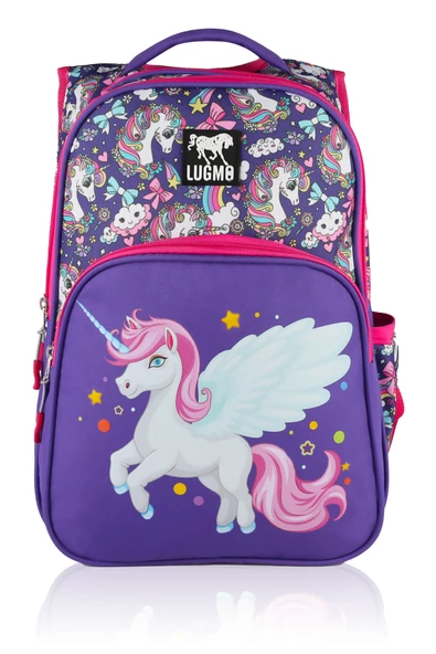 Lugmo Unicorn 3 Lü İlkokul Çanta Seti  Kız Çocuk Çantası Astarlı Pedli Mor - 3