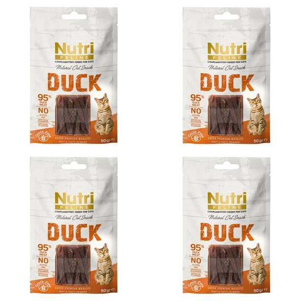 Nutri Feline 50Gr %100 Doğal Etten Natural Cat Snack Ördek Etli Atıştırmalık 4Adet Kedi Ödülü