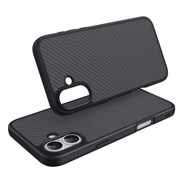 Gpack Apple iPhone 16 Kılıf Karbon Fiber Görünümlü Magsafeli Elnino Kapak - 4