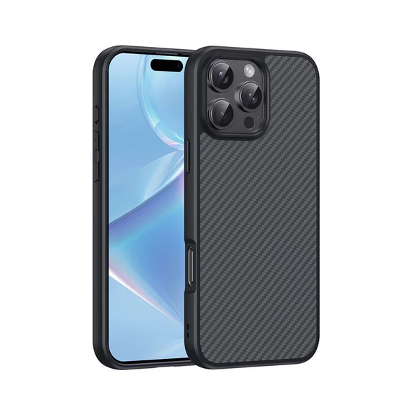 Gpack Apple iPhone 16 Pro Max Kılıf Karbon Fiber Görünümlü Magsafeli Elnino Kapak - 2