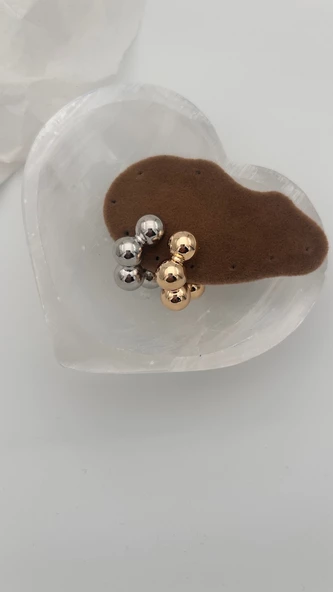 Earcuff kıkırdak küpe gold renk - Resim 3