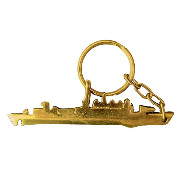 Anahtarlık Savaş Gemisi 75mm Pirinç Döküm - 5