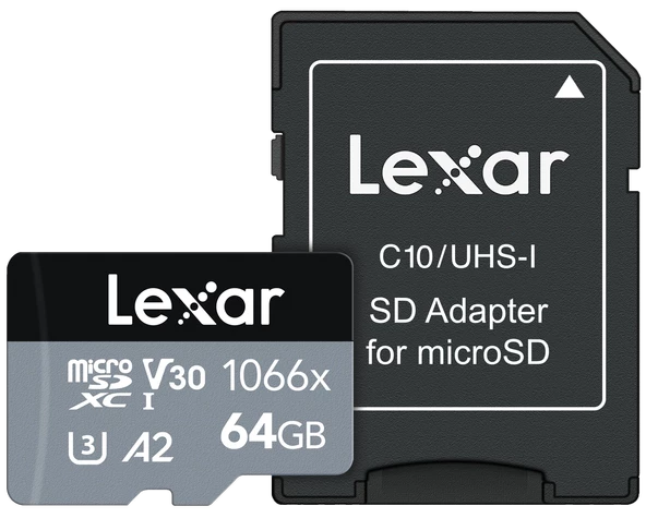 LEXAR 64GB LMS1066064G-BNANG 1066X MIKRO SDXC UHS-I 160MB/S READ 70MB/S WRITE C10 A2 V30 U3