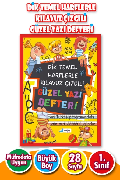 Dik Temel Harflere Uygun Güzel Yazı Defteri - 1.Sınıf - 48 Sayfa - Büyük Boy- 1 Adet