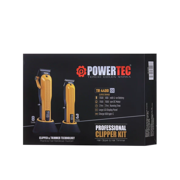 Powertec Tr-4400 Profesyonel Saç-Sakal-Ense-Vücut Tıraş Makinesi Seti - 8