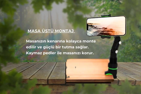 Cosmostech Araç Dikiz Aynası Telefon Tutucu Standı 360° Derece Ayarlanabilir, Masaüstü, Koltuk Arkası Telefon Tutacağı Car Holder - 6