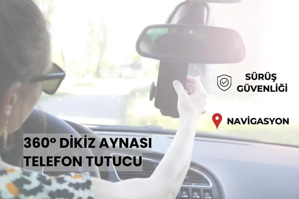 Cosmostech Araç Dikiz Aynası Telefon Tutucu Standı 360° Derece Ayarlanabilir, Masaüstü, Koltuk Arkası Telefon Tutacağı Car Holder - 4