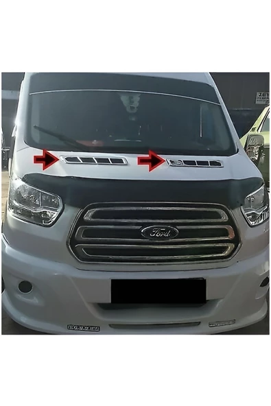 BRSPLAST Ford Transit Krom Ön Kaput Havalandırma Izgarası 2 Parça P.çelik 2014 > 2018